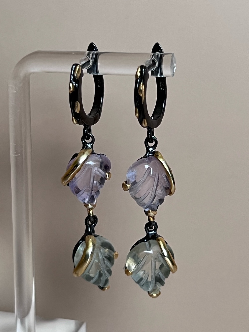 Sterling and Amethyst Drop Earrings